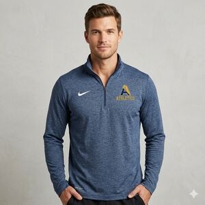 Nike Dri-FIT Men’s Navy Blue Athletics Quarter-Zip Pullover - Size M